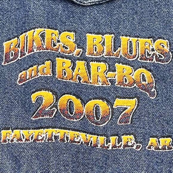 SPORTS GALLERY men's Biker denim sleeveless shirt size XXL - Picture 8 of 11